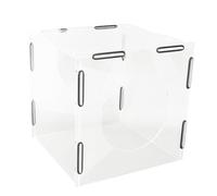 RiToEasysports Macinare la Scatola della Polvere Chiusa Tappo Acrilico Trasparente per Incisione, Semplice Gabbia di Polvere per Lavanderia per Artisti, 5 X Piatti Acrilici