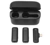 RiToEasysports Microfono Wireless Lavalier, Clamp/Holder Sul Mini Microfono Portatile con Cassa con Custodie, Durata della Batteria Lunga, Accoppiamento Rapido per Registrazione Video, Interviste,