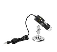 RiToEasysports Microscopio Digitale USB da 300.000 Pixel Lente D'ingrandimento 1000X Ad Alta Potenza per Studenti e Hobbisti con 8 Luci LED e Supporto in Metallo (30W)