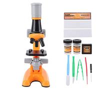 RiToEasysports Microscopio per Bambini 40X-1200X, Imaging Ottico Professionale con Luce LED e Regolazione della Rotazione di 90 Gradi, Coltiva abilità Pratiche, Regalo Educativo Sicuro per i (ORANGE)