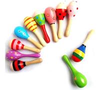RiToEasysports Mini Maraca in Legno, Materiale Sicuro in Legno Massiccio Dal Design Colorato e Vivace, con Funzione Portatile e Leggera per Neonati Educazione Musicale Coordinazione Occhio-mano