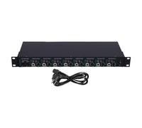 RiToEasysports Mixer per Cuffie, Amplificatore per Cuffie a 8 Amplificatore Multicanale con Interruttore Mono Stereo e Indicatori Luminosi Dinamici per Performance Dal Vivo per Uso (Spina europea)