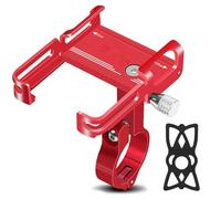 RiToEasysports Montaggio del Telefono Bici in Lega di Alluminio Universale con Design Artigli Protetto da Silicone a Disgusto, Morsetto in Silicone per Impieghi Pesanti, Adatta a 31,8 Mm, (rosso)