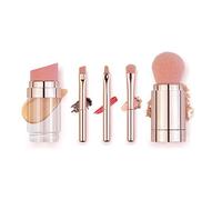 RiToEasysports Multifunzionali 5 in 1 Make -up Brush Set Dense Brush Capelli per Truccatori e Viaggiatori Professionisti (Oro rosa galvanizzato)