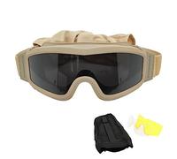 RiToEasysports Occhiali Desert Locust, Occhiali Khaki Desert Locust Occhiali Antivento Antivento per Moto Airsoft con 2 Lenti per Uomo Donna Adulti