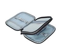 RiToEasysports Organizer per ferri da maglia, robusta chiusura a cerniera, borsa portaoggetti con design a 2 strati, ideale per aeroporti, parchi, tessuto Oxford 600D grigio