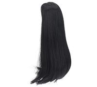 RiToEasysports Parrucca da Bambola Lunga e Diritta Resistente Al Calore con Forma di Taglio Elegante per la Decorazione della Bambola, Ideale per Circonferenza della Testa da 8 a 9 Pollici (BLACK)