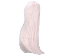 RiToEasysports Parrucca da Bambola Lunga e Diritta Resistente Al Calore con Forma di Taglio Elegante per la Decorazione della Bambola, Ideale per Circonferenza della Testa da 8 a 9 Pollici (Rosa