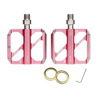 RiToEasysports Pedali in Lega di Alluminio per Bici, 3 Cuscinetti con 10 Perni Antiscivolo per Mountain Road Bike (PINK)