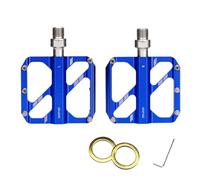 RiToEasysports Pedali in Lega di Alluminio per Bici, 3 Cuscinetti con 10 Perni Antiscivolo per Mountain Road Bike (BLUE)