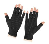RiToEasysports per Artrite a Compressione, Tessuto Leggero e Traspirante a Mezze con Supporto Elastico 3D e Impugnatura Antiscivolo, per il Ciclismo, la Guida, il Fitness e L'assistenza (L)