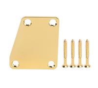 RiToEasysports Piastra per Manico per Chitarra, Placca per Chitarra Elettrica Basso 4 Fori Placca Trapezoidale in Metallo con Viti per Sostituzione Telecaster (GOLD)