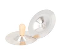 RiToEasysports Piatti da Dito 2 Pezzi, Strumento Musicale a Percussione Manuale per Danza del Ventre con Manico in Legno, per la Scuola Materna dei Bambini