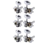 RiToEasysports Pioli per Chitarra Classica, Set di Accordatori per Teste di Macchine Ukulele in Argento da 6 Pezzi con Manico in Lega e Rapporto di Trasmissione 1:18, per Sostituire Vecchi