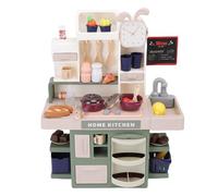 RiToEasysports Playset della Cucina Giocattolo, Suono Interattivo e Luce, Design Compatto, Adatto Al Gioco di Ruolo di più Piccoli, con Lavello Spray, Luci per Cottura Affumicate, più Bambini, per