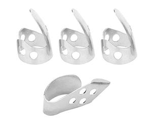RiToEasysports Plettri per dita, Metal Set 3 Index e 1 Pollice plettro per Chitarra Basso Ukulele Prestazioni palcoscenico Strumento a corda (SILVER)