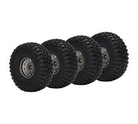 RiToEasysports RC GUSCE 1.9in Larghezza 10 Fori Aggiornamento della Ruota RC per Auto SCX10 1/10, Maniglia Durevole Ed Esperienza di Guida Stabile per Strade Accidentate, Pneumatici da 4 Pezzi (Gray)