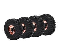 RiToEasysports RC GUSCE 1.9in Larghezza 10 Fori Aggiornamento della Ruota RC per Auto SCX10 1/10, Maniglia Durevole Ed Esperienza di Guida Stabile per Strade Accidentate, Pneumatici da 4 Pezzi (Rame)