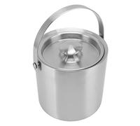 RiToEasysports Secchiello per il Ghiaccio in Acciaio Inossidabile di Alta qualità con Maniglia Meccanica per Piccole Feste, Secchiello per il Ghiaccio a Doppio Strato per Bar e Picnic, Argento (3L)