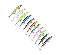 RiToEasysports Set di Esche Artificiali per Pesciolini da 11 Pezzi con Design Realistico per la Pesca D'acqua Dolce, Materiale Plastico, Lunghezza 12,5 Cm