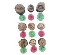 RiToEasysports Set di Francobolli di Binari degli Animali, Educazione con Impronta di Impronte di Legno per Bambini (2)