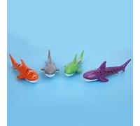 RiToEasysports Set di Giocattoli di Squali in PVC, Confezione da 4 Figure | Modello di Creature Oceaniche Simulato, Materiale Sicuro e Atossico, Bordi Lisci per il Gioco dei Bambini Piccoli, Regali