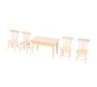 RiToEasysports Set di Mobili da Tavolo da Bambola Set in Miniatura Mini Sala da Pranzo in Legno Mobili in Quercia Artigianale 1:12 con Dettagli in Legno per Decorazioni per la Casa per Bambole