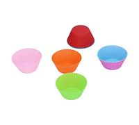 RiToEasysports Set di Pirottini in Silicone da 8 Pezzi, Stampi per Torta Rotondi Riutilizzabili Resistenti Al Calore, per Cuocere Muffin e Snack, 7 Cm, Rosso/rosa Rossa/arancione
