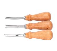 RiToEasysports Set di Rifinitura Professionale per Molatrice in Pelle con Manico in Legno Set di Taglio in Pelle Fai-da-Te 3 Pezzi per Prodotti Fatti a Mano