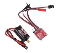 RiToEasysports Set Motore ESC, Regolatore di velocità Elettronico Spazzolato Compatto 30A con Motore 180, Ideale per Progetti di Auto RC 1/16 1/18 (60T)