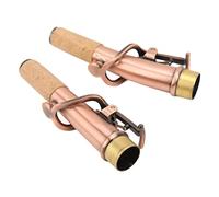 RiToEasysports Set per Manici per Sassofono Soprano, Design Elegante per Artisti Professionisti, Tubi per Manici in Metallo Dritti e Curvi, Materiale in Ottone + Legno di Sughero (Anticato rossastro)