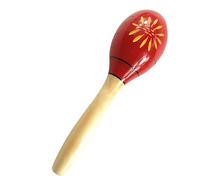 RiToEasysports Sonagli Maracas in Legno Resistenti per Esprimere la musicalità, Sussidi Didattici del Metodo Orff (Fiori rossi lunghi intagliati)