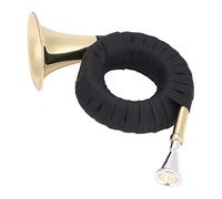 RiToEasysports Squisito mini set di corna da caccia in ottone per amanti della musica, dimensioni ridotte e leggero, ottone dorato con staffa, 15 * 17 * 7,5 cm