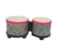 RiToEasysports Strumento a Percussione Manuale con Set di Tamburi Bongo da 5 Pollici e 6 Pollici per Vari Livelli di abilità Pelle di Capra in Gomma (Struttura blu)