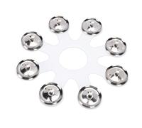 RiToEasysports Tamburello, 8 Paia di Piatti Portatili in Acciaio Inossidabile Jingles Anello Hi Hat Tamburello per Hi Hats Crash Rides