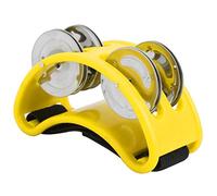 RiToEasysports Tamburello a Pedale, Percussioni Jingle Tamburello Ellittico Percussioni Jingle Foot Bell Cajon Box Accessori per Batteria per Suonare la Batteria della Chitarra (YELLOW)