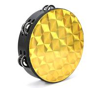 RiToEasysports Tamburello a Percussione Strumento Manuale da 8 Pollici, Testa di Tamburo in Legno Massello, Tamburello a Mano Colorato a Doppia per Bambini (#1)