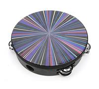 RiToEasysports Tamburello a Percussione Strumento Manuale da 8 Pollici, Testa di Tamburo in Legno Massello, Tamburello a Mano Colorato a Doppia per Bambini (#2)