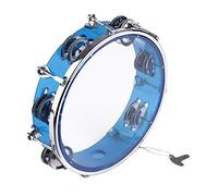RiToEasysports Tamburello, Tamburello da 8 Pollici Strumento Musicale in Plastica Portatile con Piatti in Metallo a Doppia per Feste di Canto Danzanti Karaoke Giochi per Bambini Lezioni di (BLUE)