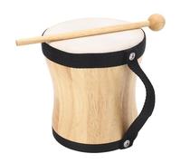 RiToEasysports Tamburo a Mano Compatto in Legno con Tracolla, Parte Superiore in Pelle di Pecora per Feste, Festival Musicali, Bambini (BLACK)