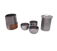 RiToEasysports TI TOVE TOVE TEAPOT SET con Infusore a Maglie Ultra-fine e Borsa di Stoccaggio Compatta, 3 Tazze, Design Moderno, per il Picnic da Campeggio