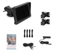 RiToEasysports Videocamera per Auto per Bambini, Monitor per Auto per Bambini in ABS con Fotocamera, Visione Notturna IR a Doppio Canale 1080P da 7 Pollici Vista Ampia a 150 Gradi per i Genitori dei