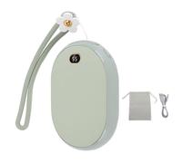 RiToEasysports Warmers a Mano, Display LED a LED a Mano USB 2 Temperature Riscaldamento a Doppio Lato 10000 MAh Pocket di Alimentazione Pocket per All'aperto (GREEN)