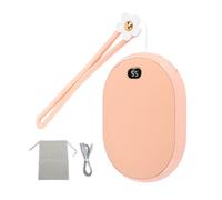 RiToEasysports Warmers a Mano, Display LED a LED a Mano USB 2 Temperature Riscaldamento a Doppio Lato 10000 MAh Pocket di Alimentazione Pocket per All'aperto (PINK)