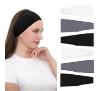 RITOPER Fasce per capelli da donna antiscivolo, ampia fascia per allenamento in cotone nero bianco e nero fasce per capelli per capelli da donna, fasce spesse per la testa, per moda, yoga, corsa, spa