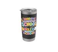 Ritorno a scuola Addio Elementary Hello Middle School Bicchiere termico in acciaio inox doppia parete