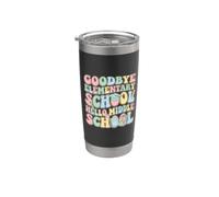 Ritorno a scuola Addio Elementary Hello Middle School Bicchiere termico in acciaio inox doppia parete