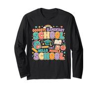Ritorno a Scuola Addio Elementary Hello Middle School Maglia a Manica
