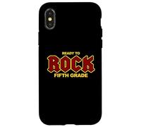 Ritorno a scuola divertente pronto a rock il quinto grado Custodia per iPhone X/XS