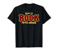 Ritorno a Scuola Divertente Pronto a Rock Il Quinto Grado Maglietta